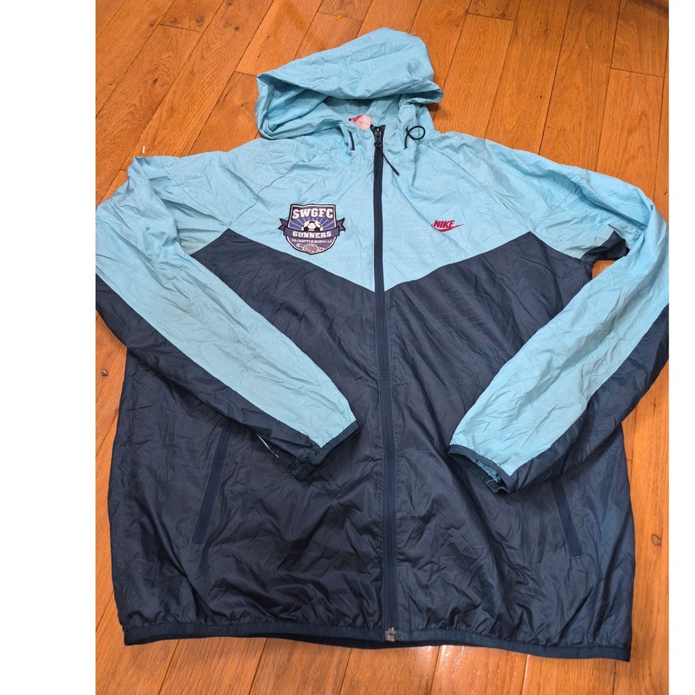 Nike Windrunner Hooded Jacket Blue Colorblock SWGFC Gunners Soccer Mens L 612873